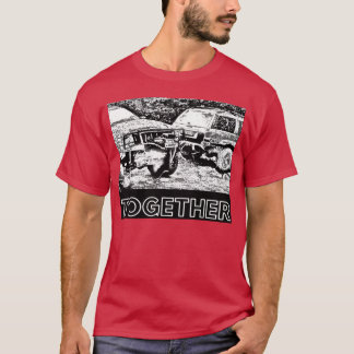 T-shirt Amis après une aventure en tout-terrain Voitures t