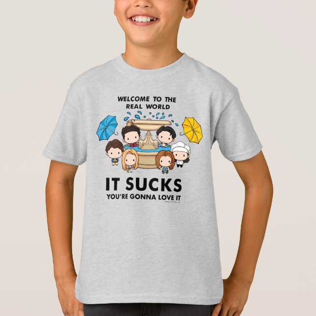 T-shirt AMIS™ | Bienvenue dans le monde réel Chibi (Devant)