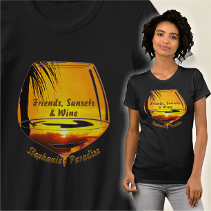 T-shirt Amis, couchers de soleil et vin 2441