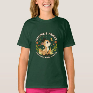 T-shirt Amis de la Nature Faon Mignon Animal de la Forêt