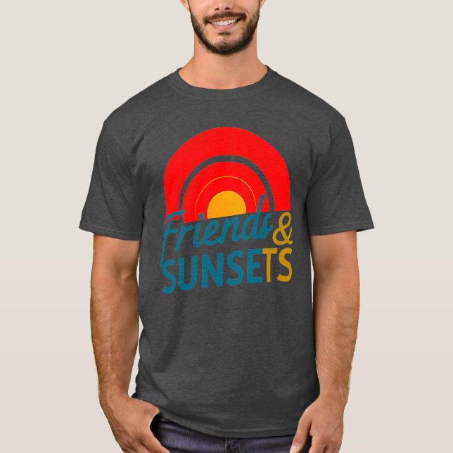 T-shirt Amis et Sunsets nouvel art (Devant)