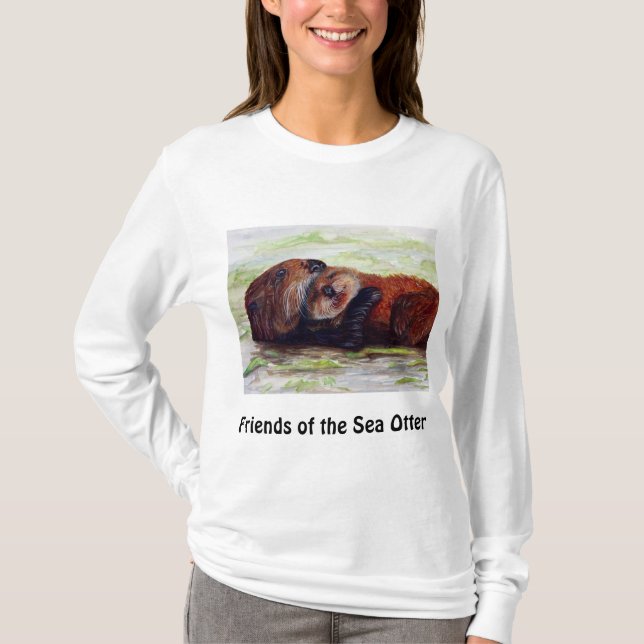 T-shirt Amis femmes de chemise de douille de loutre de mer (Devant)