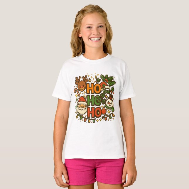 T-shirt AMITA | HO HO HO Holiday Crew Tee (Devant entier)