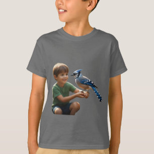 T-shirt Amitié plumée : Un garçon et son merveilleux oisea