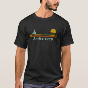T-shirt Amity vintage 1975 Sunset Retro Sailboat Sunrise S