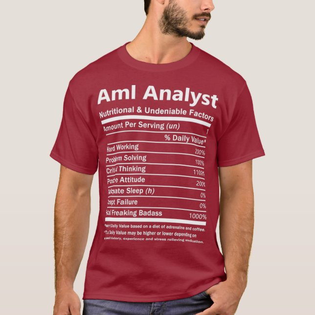 T-shirt Aml Analyst Aml Analyst    TNutritional and Gift (Devant)