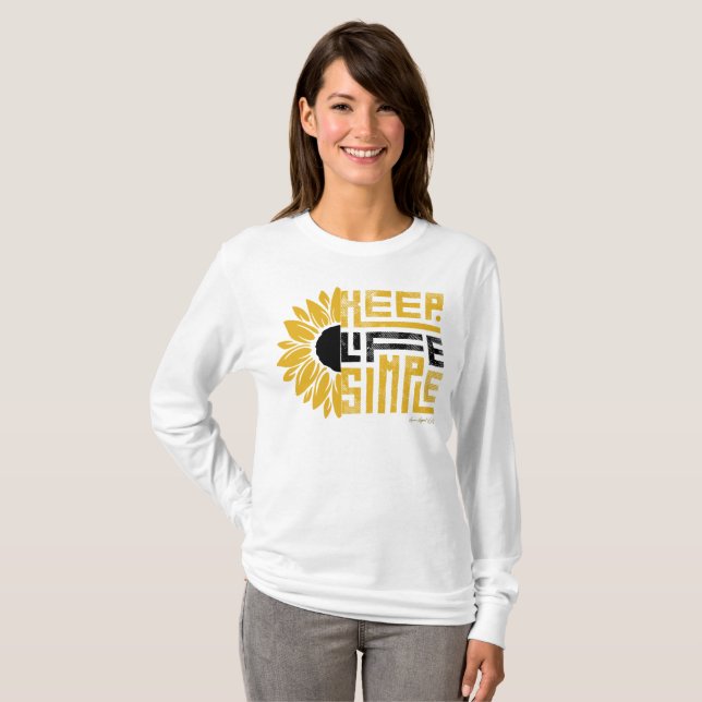 T-shirt AMMO Vêtements USA Garder la vie simple long manch (Devant entier)