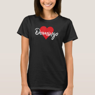 T-shirt Amo A Domingo Primer Nombre Yo Corazón