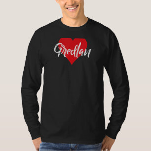 T-shirt Amo A Gredlan Primer Nombre Yo Corazón