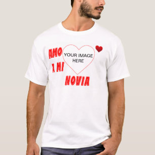 T-shirt Amo A Mi Novia chemise rouge personnalisée