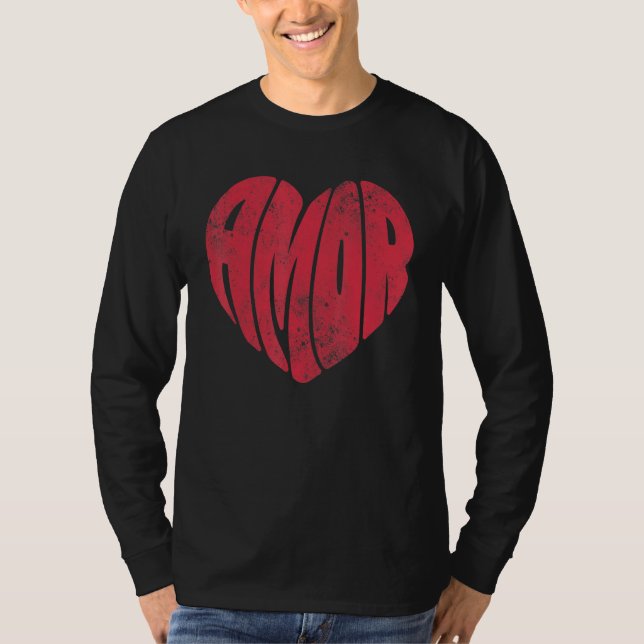 T-shirt AMOR Love Valentine's Day Retro Groovy Valentine H (Devant)