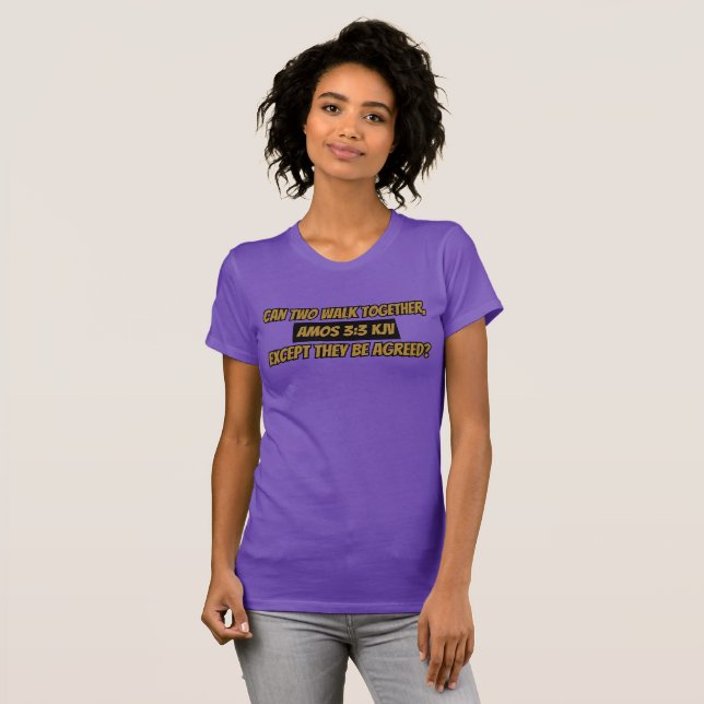 T-shirt Amos 3:3 KJV Bible Verse Écriture Femmes (Devant entier)