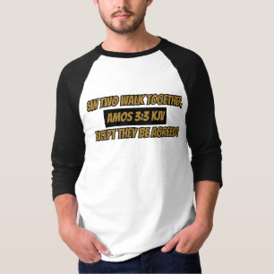 T-shirt Amos 3:3 KJV Bible Verse Écriture Hommes 3/4