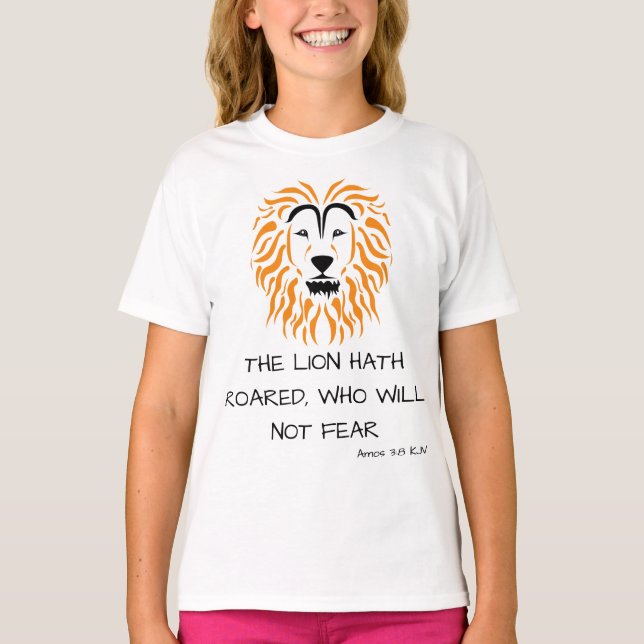 T-shirt Amos 3:8 KJV Bible Scripture Verse Girl (Devant)