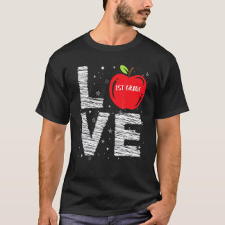 T-shirt Amour 1ère année Cool Premier Jour D'école Étudian