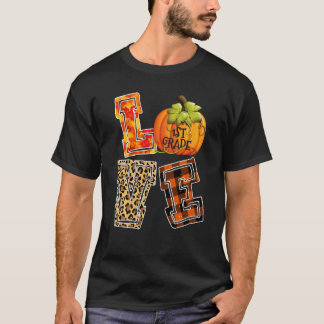 T-shirt Amour 1ère année léopard Joyeux automne à tous Thé