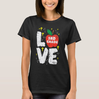 T-shirt Amour 3e année Pomme Troisième Premier Jour D'écol