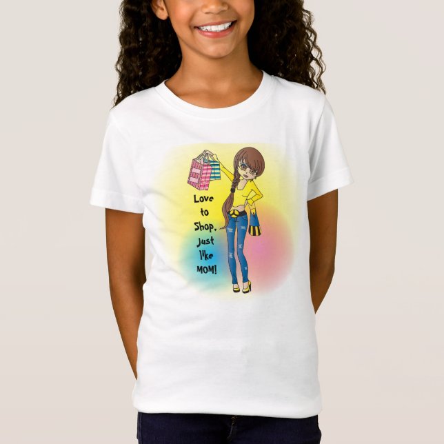 T-Shirt Amour à faire des emplettes, comme ma MAMAN ! (Devant)