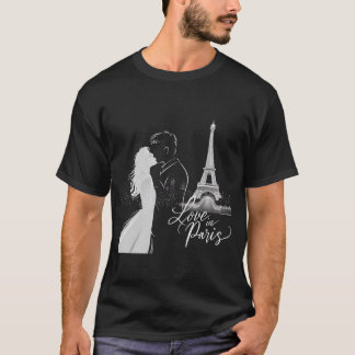 T-shirt Amour à Paris : Un baiser intemporel sous la Eiffe