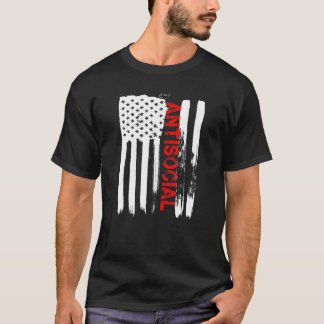 T-shirt Amour Amérique Je Suis Antisocial T Chemise Funny