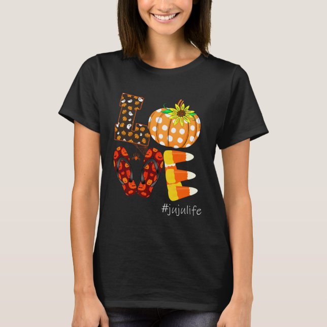 T-shirt Amour amusant jujujulife Citrouille Flip Flops juj (Devant)
