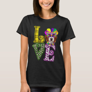 T-shirt Amour amusant Mardi Gras Beagle Chien Papa Chien M