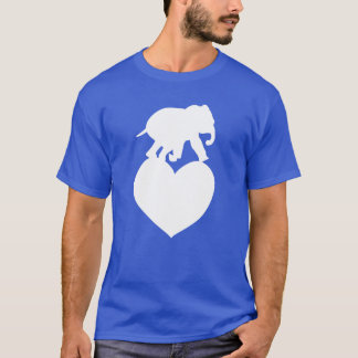 T-shirt Amour animal coeur éléphant fille