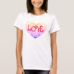 T-shirt Amour Arc-en-Ciel Double Cœur