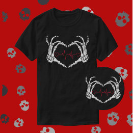 T-shirt Amour au-delà du crâne Mains du coeur avec batteme