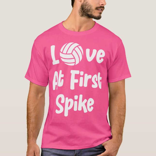 T-shirt Amour Au Premier Spike Funny Volleyball (Devant)