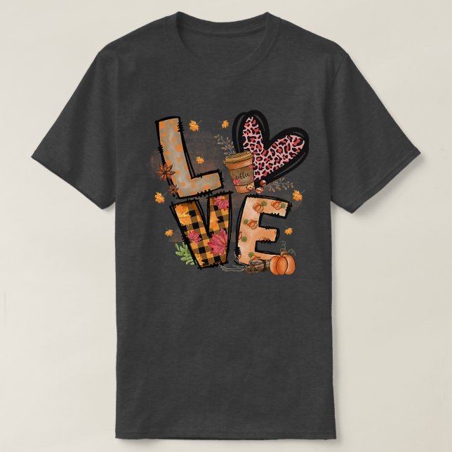 T-shirt Amour Automne Cosy (Design devant)