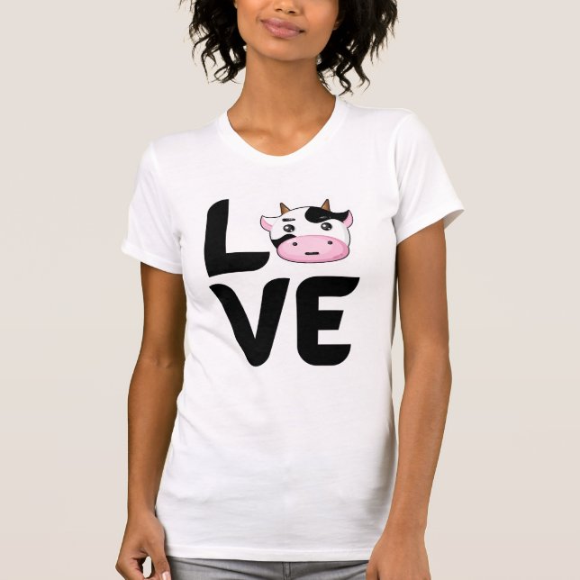 T-shirt Amour avec une vache O (Devant)