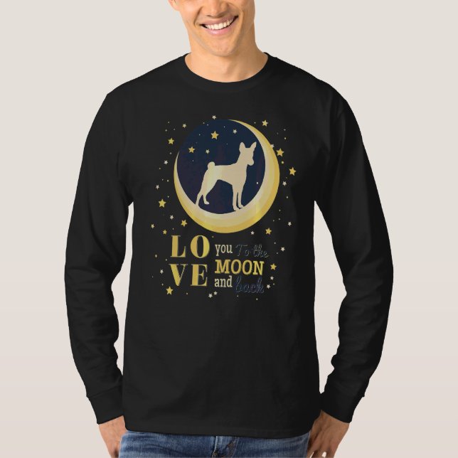 T-shirt Amour Basenji À La Lune (Devant)
