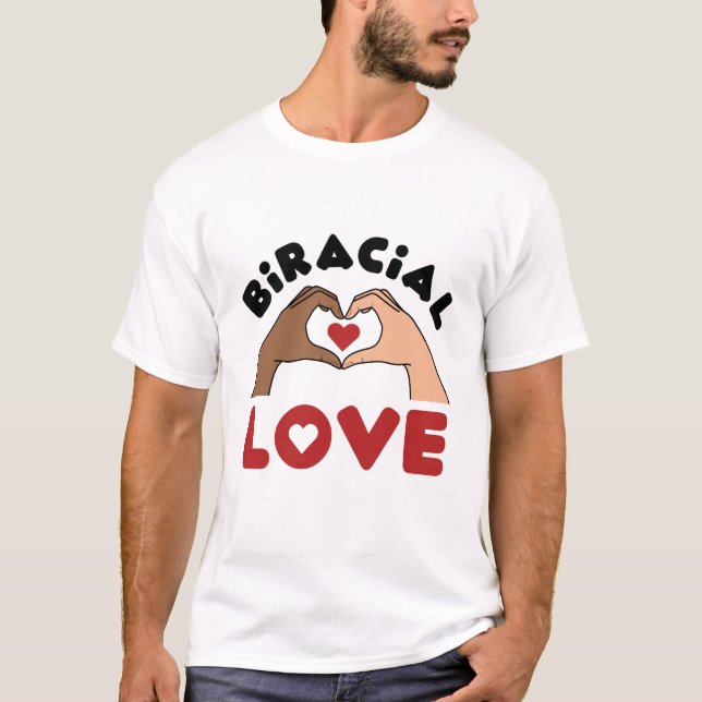 T-shirt Amour Biracial Couple Race Mixte (Devant)