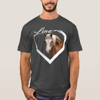 T-shirt Amour Blanc Brown Cheval Amoureux des Chevaux Cade