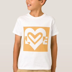 T-shirt Amour blanc et orange