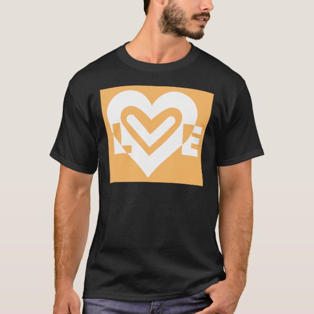 T-shirt Amour blanc et orange (Devant)