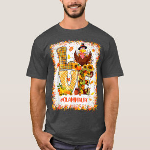 T-shirt Amour Bleu Glamma Vie Turquie Automne Remerciement
