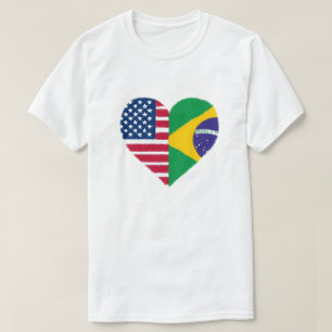 T-shirt Amour Brésilien Américain