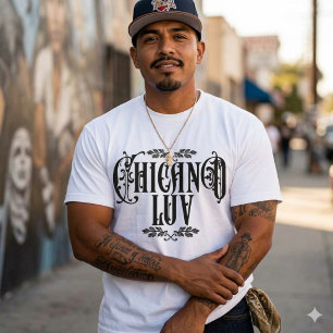 T-shirt Amour chicano personnalisé avec nom