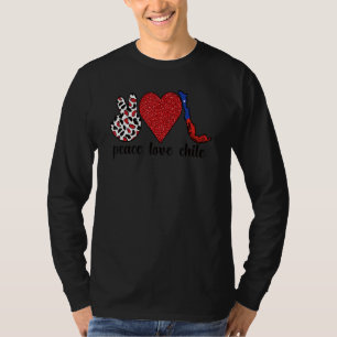 T-shirt Amour Chili Fière Drapeau Chilien Racines chilienn