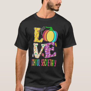 T-shirt Amour Citrouille Secrétaire d'école Enseignant Hal