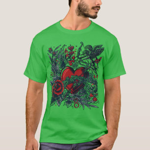 T-shirt Amour classique de tatouage : Coeur & Cupidon T-Sh