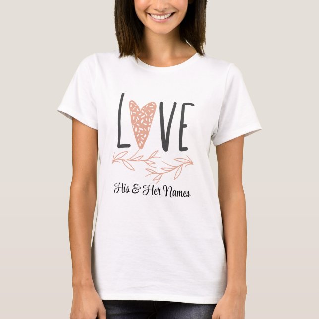 T-shirt Amour- Coeur Boho Saint Valentin (Devant)