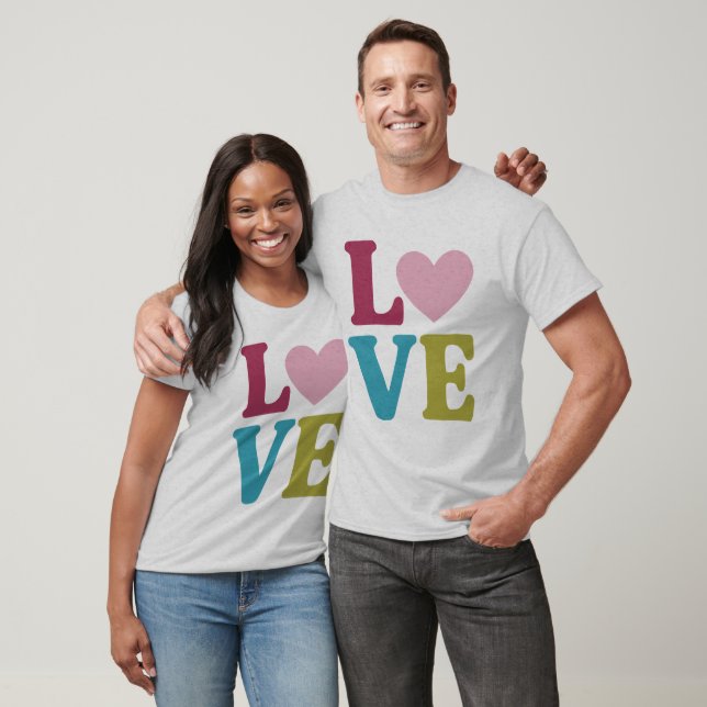 T-shirt Amour coeur couple (Unisexe)