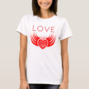 T-shirt Amour, Coeur, Étoiles et Ailes