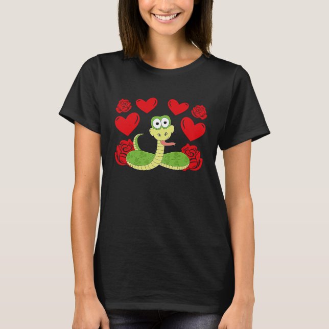T-shirt Amour Coeur Saint Valentin Rose Serpent Garçons En (Devant)