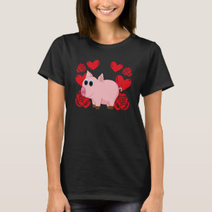T-shirt Amour Coeur Saint Valentin Roses Cochons Garçons E