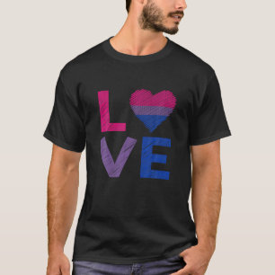 T-shirt Amour Coeur Vintage LGBT Bisexuel Couleurs Drapeau