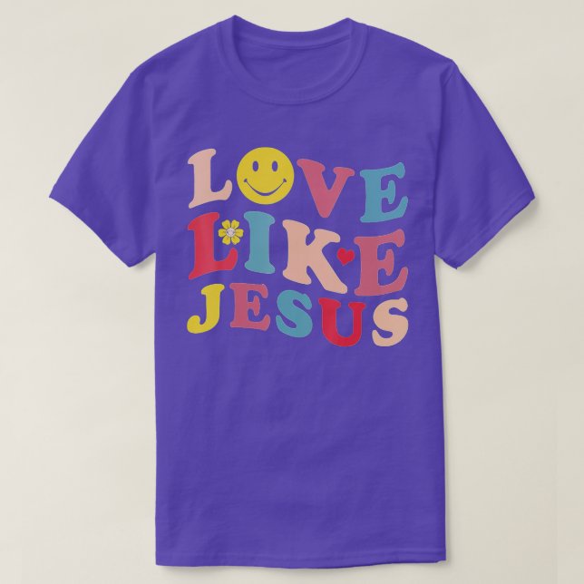T-shirt Amour Comme Jésus Christ Smile Face (1) (Design devant)